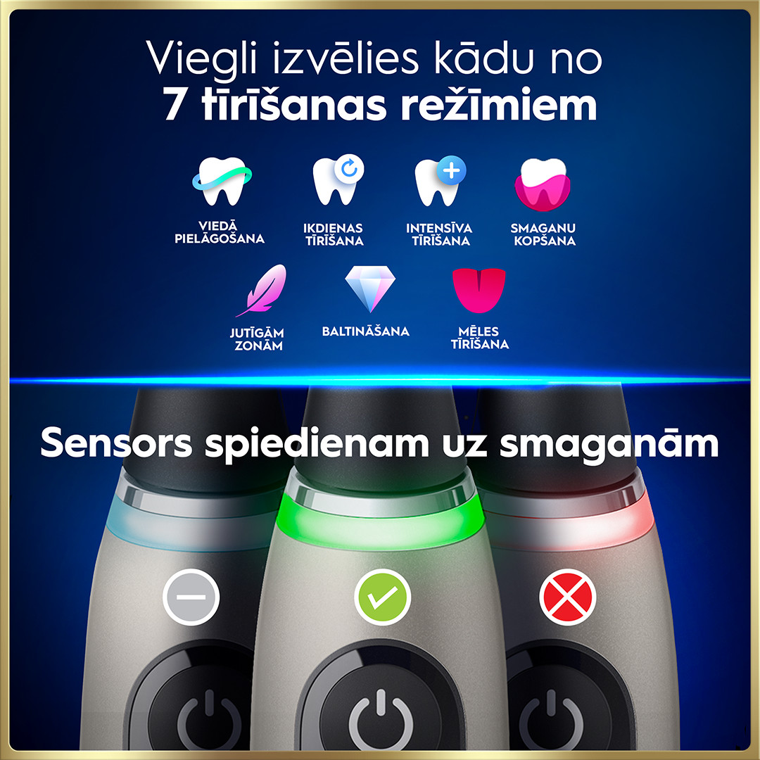 Braun Oral-B iO 9, Lunar Gold, zelta - Elektriskā zobu birste