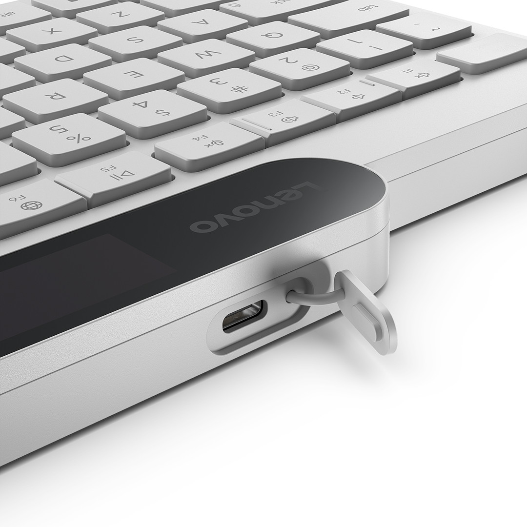 Lenovo 800 Self-Charging Bluetooth Keyboard, US, белый - Беспроводная клавиатура