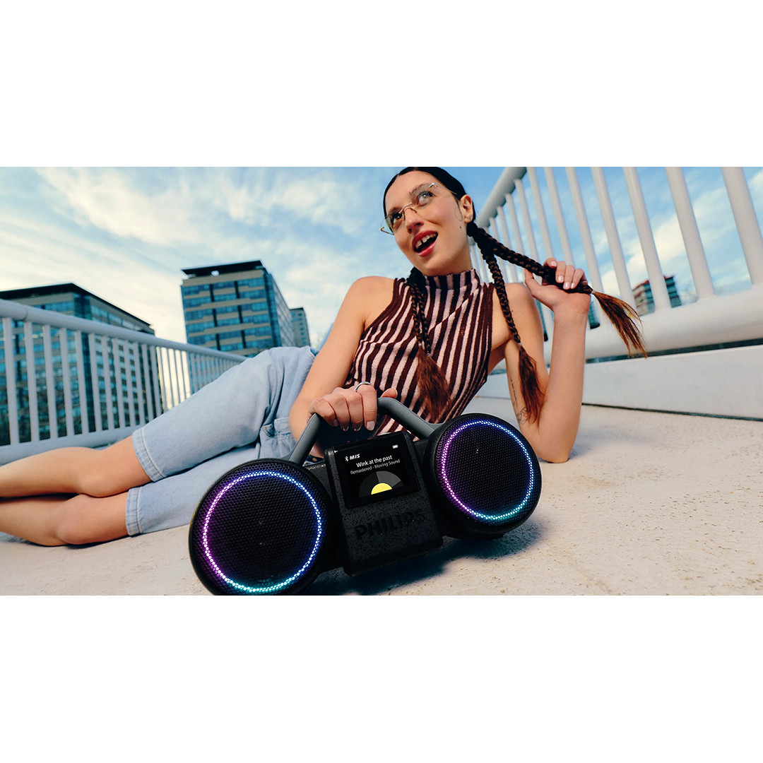 Philips The Roller, melna - Portatīvais bezvadu skaļrunis