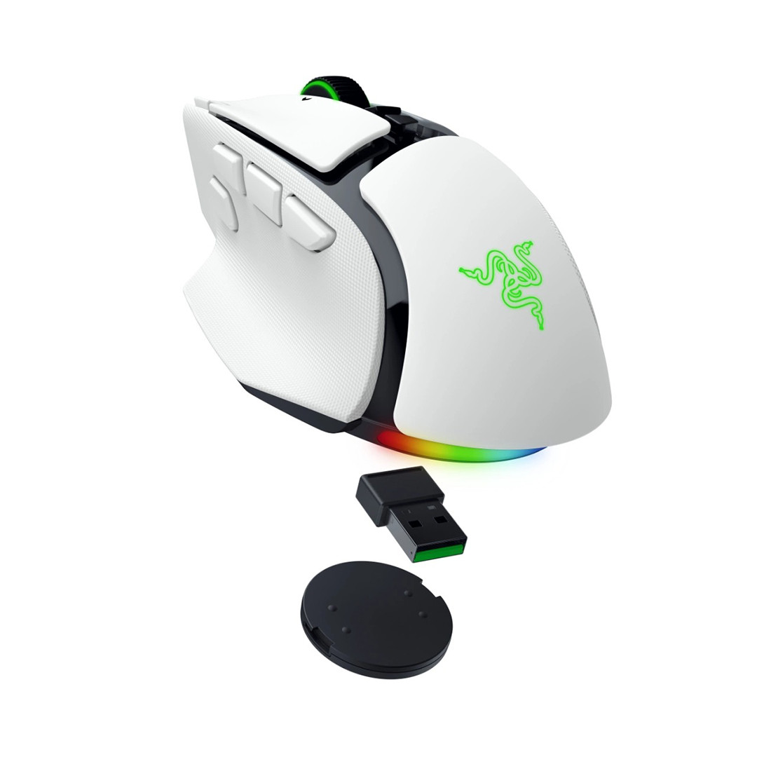 Razer Basilisk V4 Pro, balta - Bezvadu datorpele