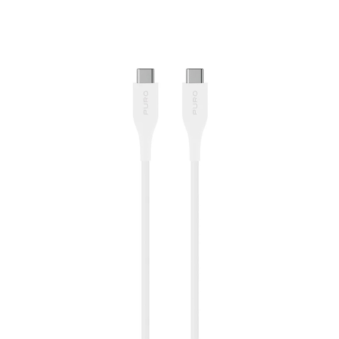 Puro Plain, USB-C / USB-C, 1 m, balta - Vads