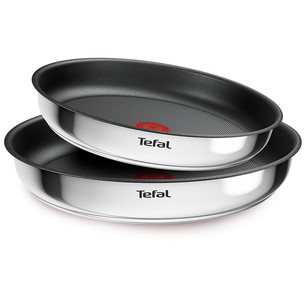 Tefal Ingenio Cook Eat, 3 priekšmeti, nerūsējošā tērauda - Pannu komplekts + noņemams rokturis