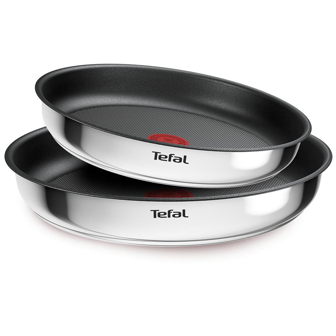 Tefal Ingenio Cook Eat, 3 priekšmeti, nerūsējošā tērauda - Pannu komplekts + noņemams rokturis