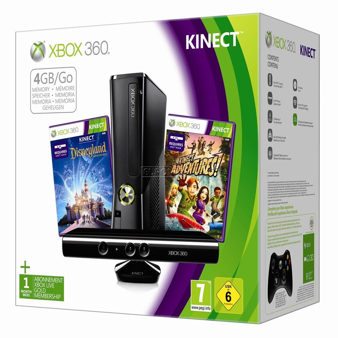 Game console Xbox 360 4 GB + Kinect + two games, S4G00152