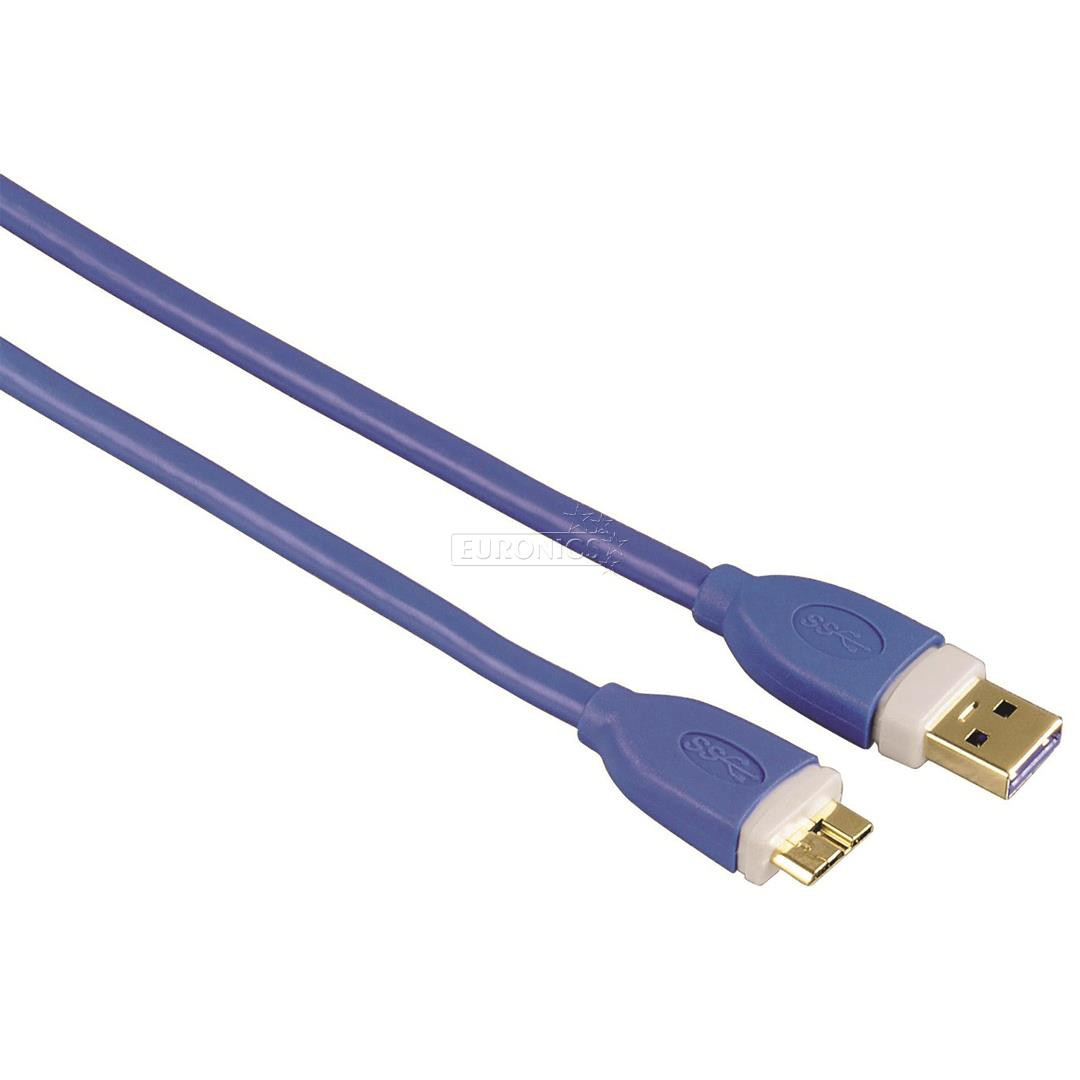 Hama, USB-A 3.0 -> Micro USB 3.0, длина 1,8 м, синий - Кабель