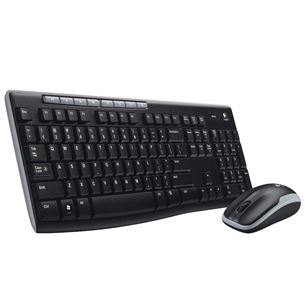 Logitech MK270, RUS, melna - Bezvadu klaviatūra ar peli 920-004518