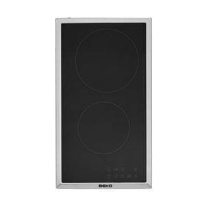 Beko Domino, platums 28.8 cm, melna/nerūsējošā tērauda - Iebūvējama keramiskā plīts virsma HDMC32400TX