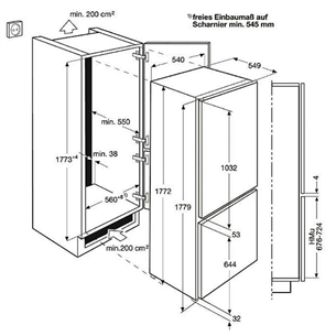 Iebūvējams ledusskapis, Electrolux (178 cm)