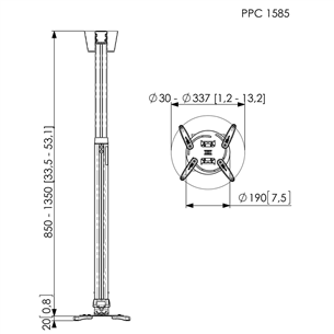 Projector ceiling mount Vogel´s PPC 1585 (85-135 cm)