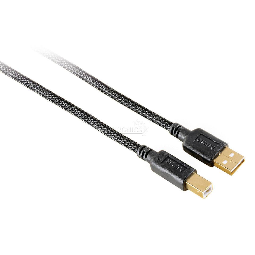 Hama, USB-A -- USB-B, 1.5 m, melna - Vads