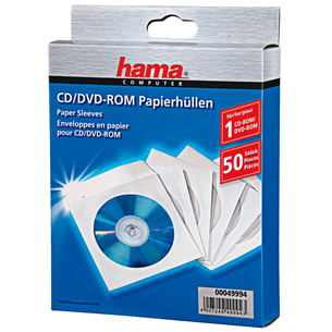 Hama, 50 pcs - CD/DVD paper sleeves
