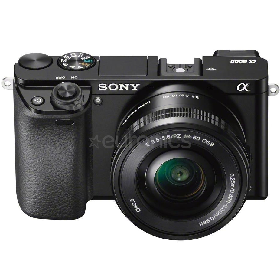 Digitālā fotokamera ILCE-6000 ar 16-50mm objektīvu, Sony