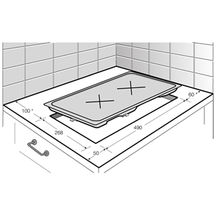 Beko Domino, platums 28.8 cm, melna/nerūsējošā tērauda - Iebūvējama keramiskā plīts virsma