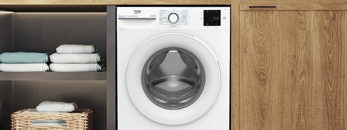 Beko veļas mašīna veļas telpā