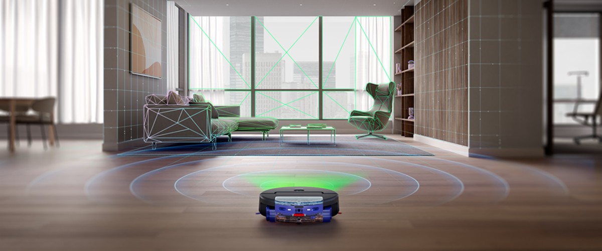 Dyson Spot+Scrub AI robots putekļu sūcējs pārvietojas telpā, izmantojot precīzu 3D kartēšanu un šķēršļu apiešanas tehnoloģiju